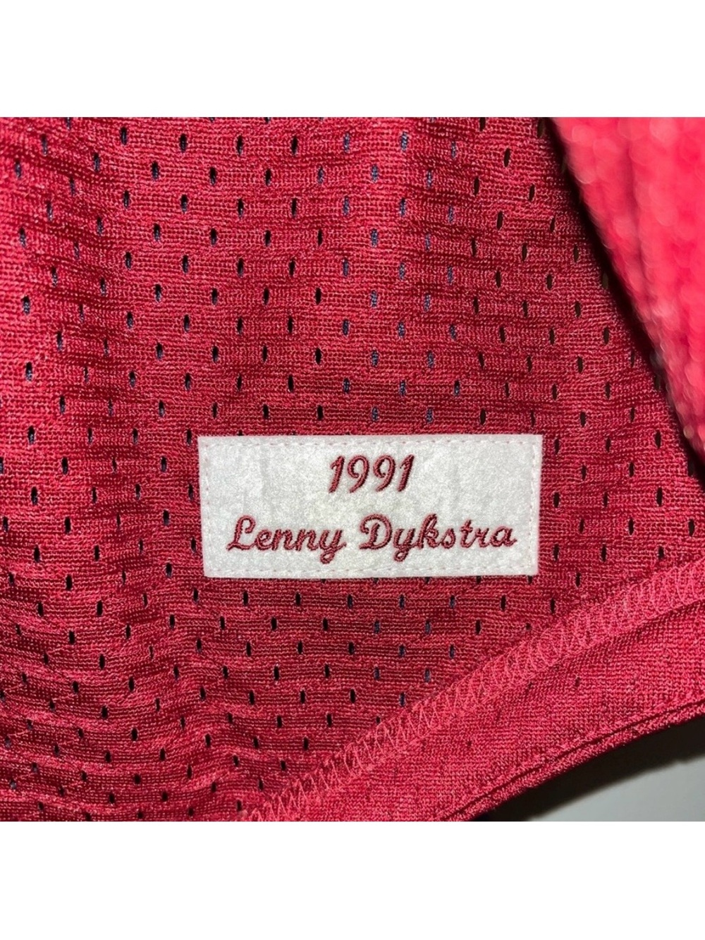 Philadelphia Phillies #4 Lenny Dykstra Mitchell Ness Authentic 1991 MLB Jersey - Picture 7 of 13